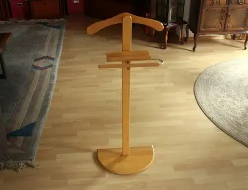 1970s Stummer Diener - Valet Stand Holz, Metall - Kleiderständer - Herrendiener - Vintage