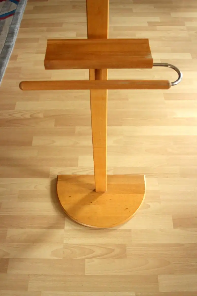 1970s Stummer Diener - Valet Stand Holz, Metall - Kleiderständer - Herrendiener - Vintage 3
