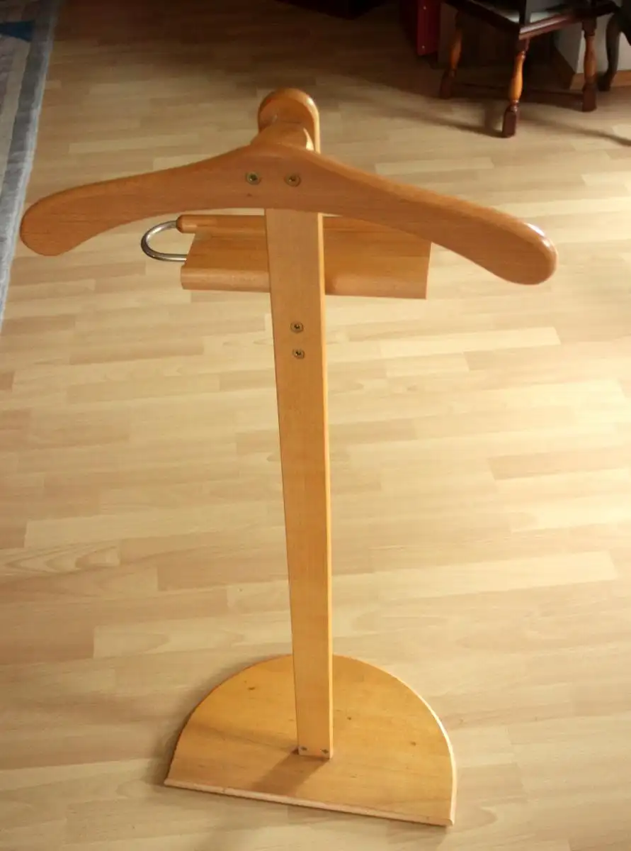 1970s Stummer Diener - Valet Stand Holz, Metall - Kleiderständer - Herrendiener - Vintage 5