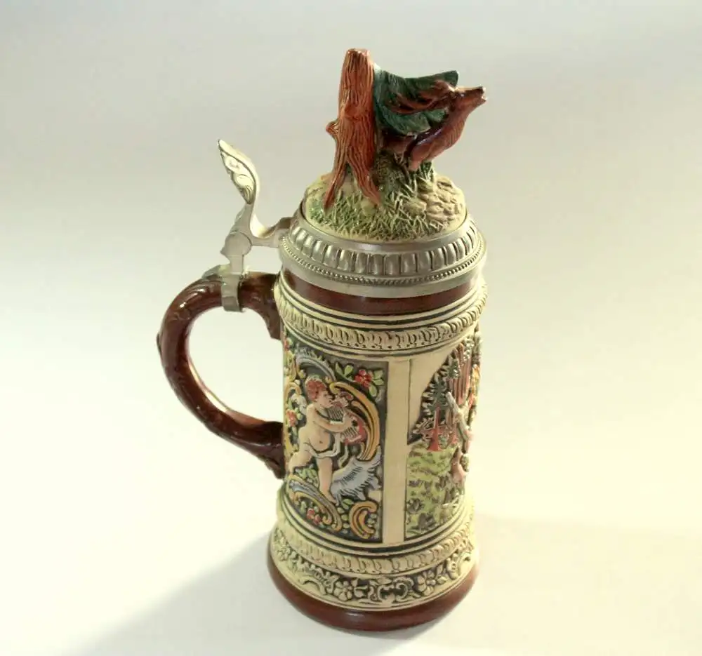 Alter limitierter Gerz Bierkrug Gerz Club-Collection nr. 0237 von 1999 mit Zinndeckel - Sammlerstück 3