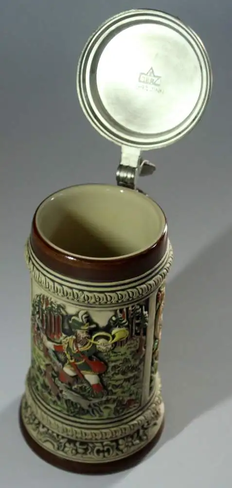 Alter limitierter Gerz Bierkrug Gerz Club-Collection nr. 0237 von 1999 mit Zinndeckel - Sammlerstück 4