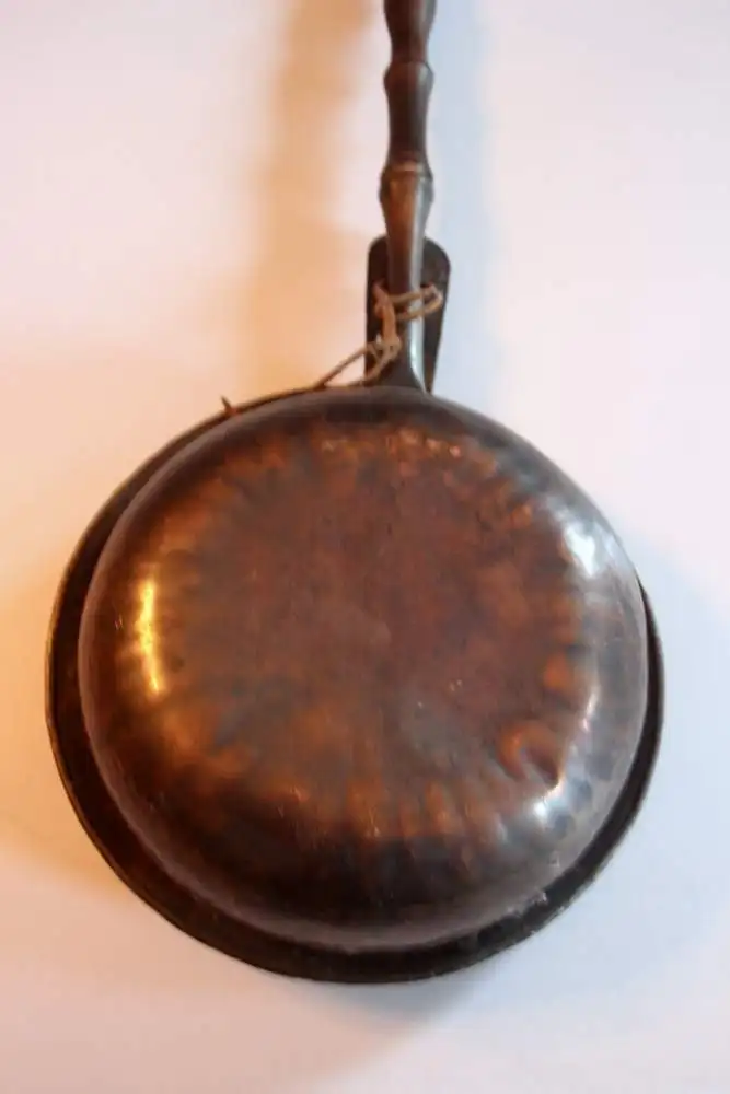 1910s - Antiker Bettwärmer  Kupfer/Messing mit Holzgriff - Bettpfanne - tolles antikes Dekorationsobjekt 6