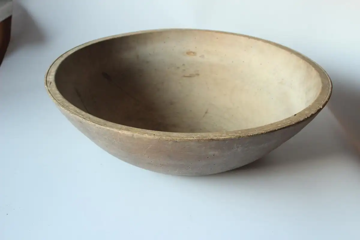 ca. 1850 - große antike Teigschüssel aus Holz - primitive Holzschüssel - Antiquität 0