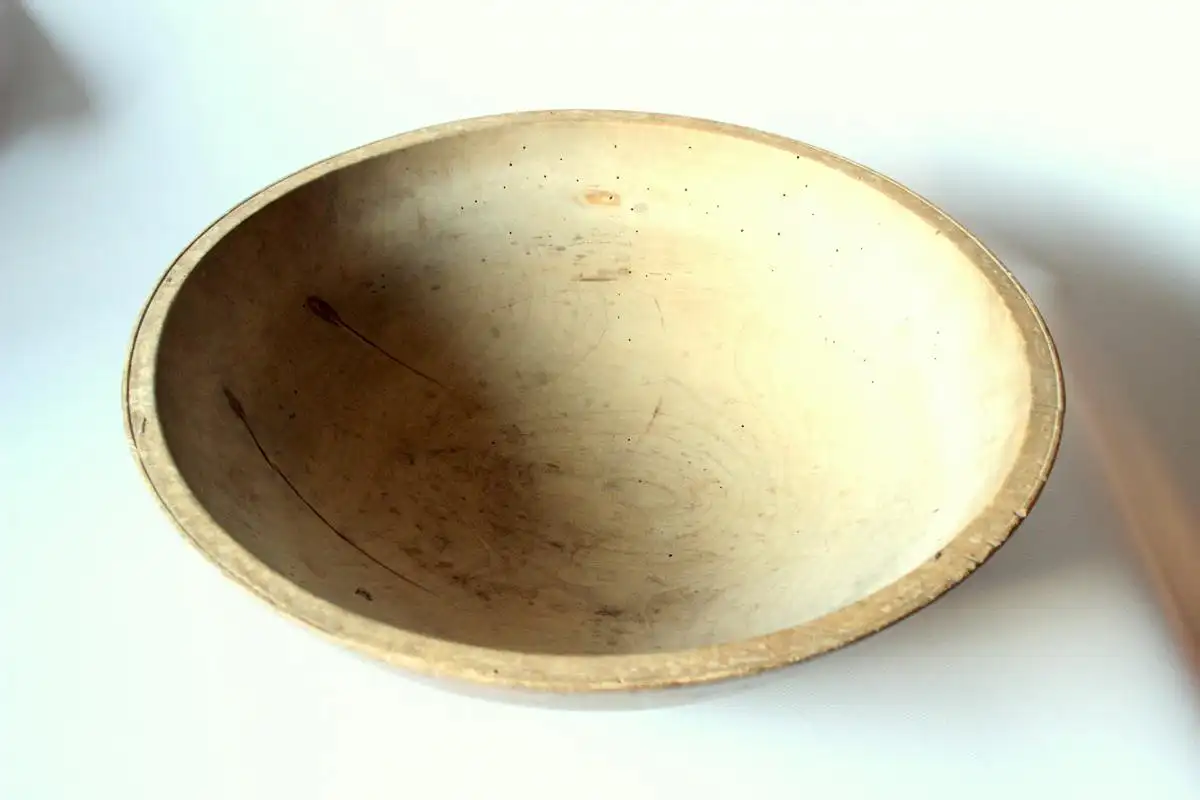 ca. 1850 - große antike Teigschüssel aus Holz - primitive Holzschüssel - Antiquität 2