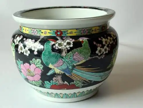 Großer asiatischer Blumentopf Keramik Japan China - Übertopf - Vintage