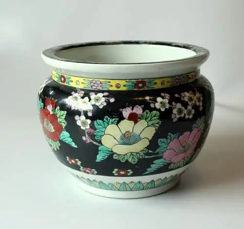 Großer asiatischer Blumentopf Keramik Japan China - Übertopf - Vintage