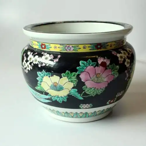 Großer asiatischer Blumentopf Keramik Japan China - Übertopf - Vintage