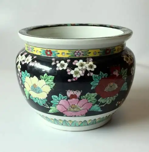 Großer asiatischer Blumentopf Keramik Japan China - Übertopf - Vintage