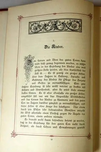 1889 - Der gute Ton in allen Lebenslagen - ein antikes Handbuch für den Verkehr in der Familie, in der Gesellschaft - von Franz Ebhardt