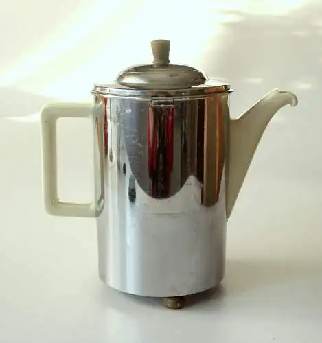 Art Deco Kaffeekanne Bauscher - DRP - aus den 1920ern - mit abnehmbarer Warmhaltehaube aus Metall von WMF