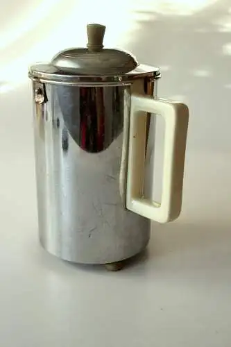 Art Deco Kaffeekanne Bauscher - DRP - aus den 1920ern - mit abnehmbarer Warmhaltehaube aus Metall von WMF