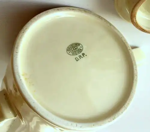 Art Deco Kaffeekanne Bauscher - DRP - aus den 1920ern - mit abnehmbarer Warmhaltehaube aus Metall von WMF