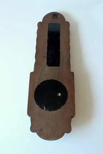 1920s Antike handgeschnitzte Wetterstation - Thermometer Temperaturanzeige in Celsius und Reaumur + Barometer