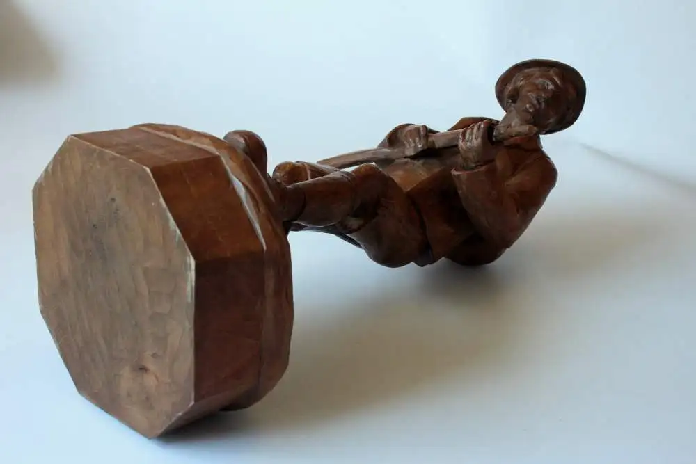 Große Holzskulptur Jäger/Wilderer - Antike Schnitzarbeit - 1930s - Handarbeit - tolle Dekoration für das Jagdzimmer oder die Jagdhütte - wooden sculpture 8