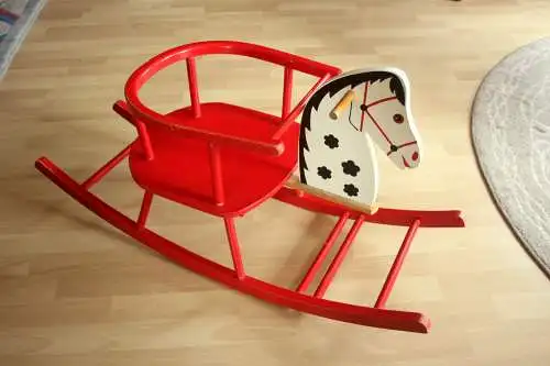Schaukelpferd aus Holz aus den 1970ern - rocking horse - Kinderspielzeug