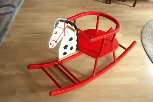 Schaukelpferd aus Holz aus den 1970ern - rocking horse - Kinderspielzeug