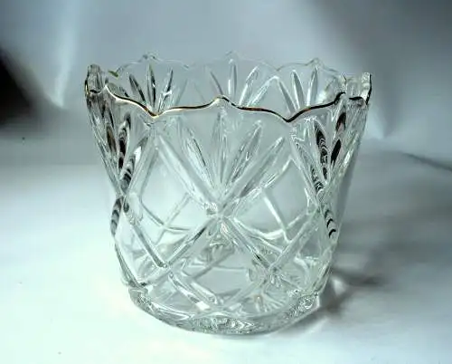 1930s Hochwertiger Sektkühler Eiswürfelbehälter Eiskübel - schwerer Eiseimer aus Bleikristallglas 