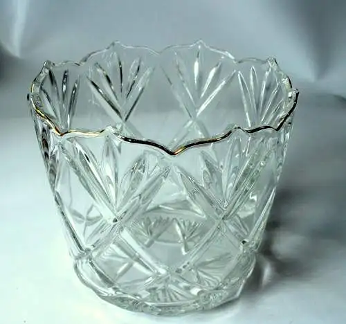 1930s Hochwertiger Sektkühler Eiswürfelbehälter Eiskübel - schwerer Eiseimer aus Bleikristallglas 