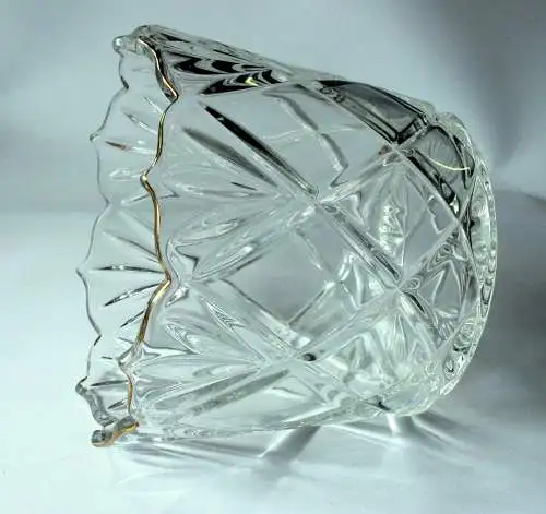 1930s Hochwertiger Sektkühler Eiswürfelbehälter Eiskübel - schwerer Eiseimer aus Bleikristallglas 