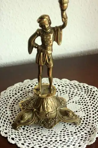 1930s Art Deco schwerer Messing Kerzenleuchter 5 Arme - Kandelaber 