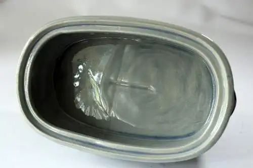 Toller Matjes-Topf, Heringstopf, Fischtopf aus blauem Steingut mit Deckel - Vintage aus den 70ern