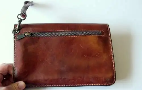 The Trend Leder Herren Handtasche mit Schlaufe - Vintage aus den 1970ern