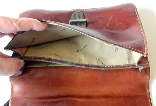 The Trend Leder Herren Handtasche mit Schlaufe - Vintage aus den 1970ern