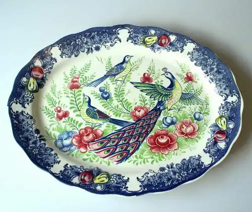 Seltene große Servierplatte/Anbietplatte/Servierteller Keramik - made in Japan - MZ China - gemarkt - Vintage 
