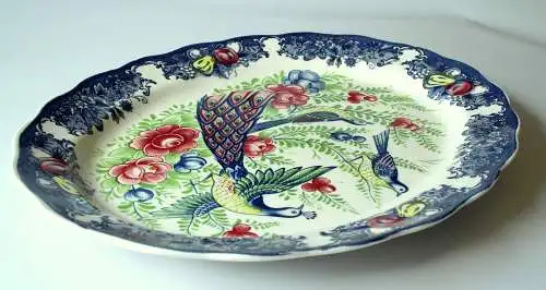 Seltene große Servierplatte/Anbietplatte/Servierteller Keramik - made in Japan - MZ China - gemarkt - Vintage 