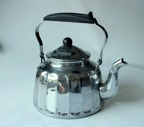 Seltener großer Linnschiff Wasserkessel Metallkessel Teekessel mit Kupferboden, Vintage aus den 50ern - Landhaus-Küche