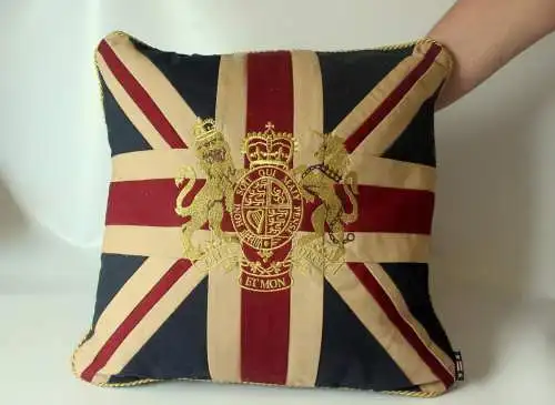 Großes englisches Union Jack Design Akzentkissen - Zierkissen - Flaggenkissen - Landhaus - mit Innenkissen