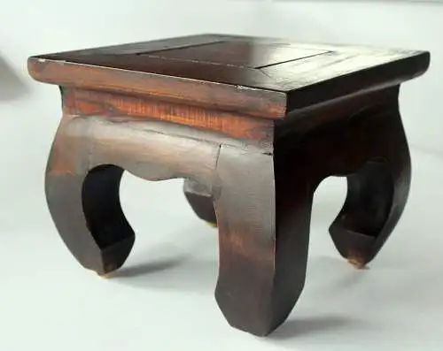 Niedriger Blumenhocker im asiatischen Stil Holz - Vintage