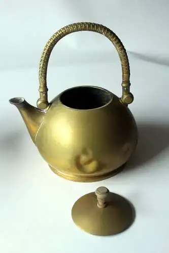 1920s Antiker Messing Rechaud mit Teekanne