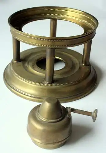 1920s Antiker Messing Rechaud mit Teekanne