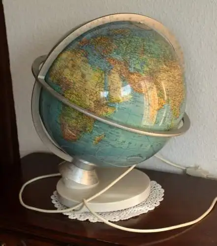 COLUMBUS Erdglobus DUPLEX mit Licht - seltenes Modell mit Tag/Nachtseite - Beleuchteter Globus - Vintage aus den 1980ern, illuminated globe 