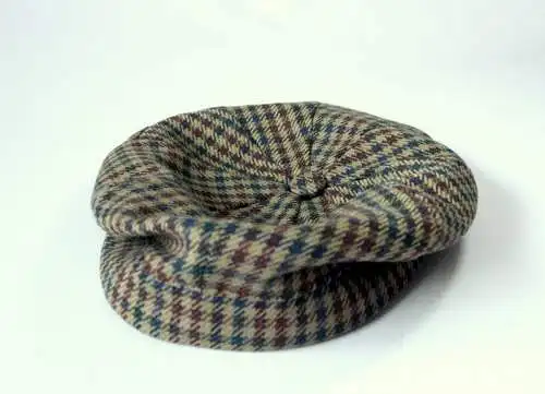 Tweed Schiebermütze - Baskenmütze - Damenmütze - Herrenmütze - Wolle/Tweed - Vintage 