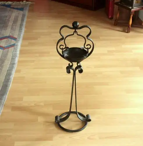 Mid Century Standaschenbecher Schmiedeeisen - Handarbeit - Vintage - handmade smoking stand - wrought iron ashtray 