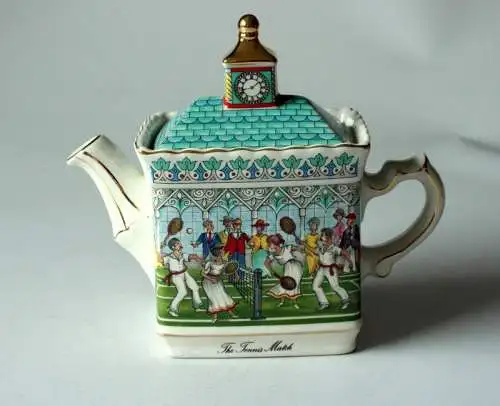 Design Teekanne "The Tennis Match" designed bySadler/England 80er - Keramik - Vintage
