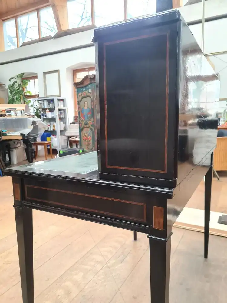 Biedermeier-, Intarsien-Schreibtisch im original-Zustand / bureau desk with inlaid works in original condition 12