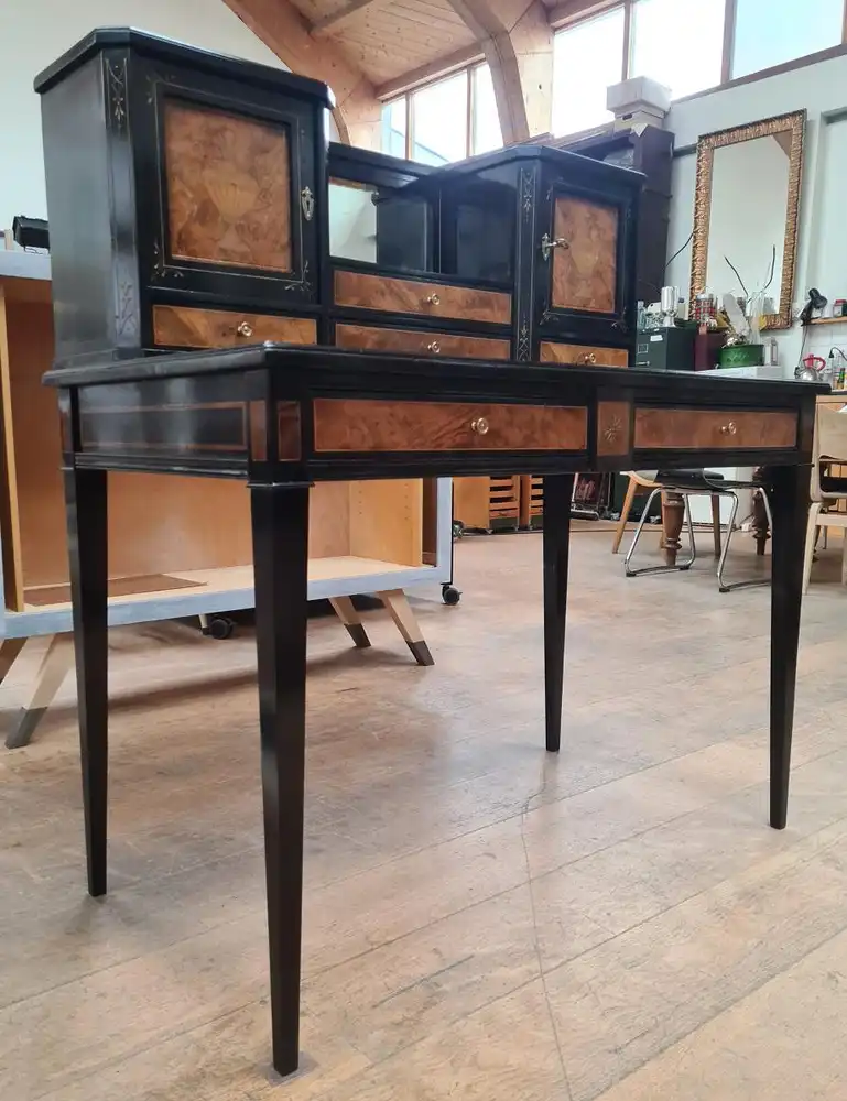 Biedermeier-, Intarsien-Schreibtisch im original-Zustand / bureau desk with inlaid works in original condition 2