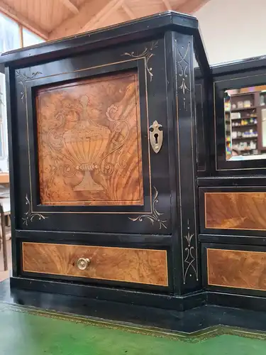 Biedermeier-, Intarsien-Schreibtisch im original-Zustand / bureau desk with inlaid works in original condition