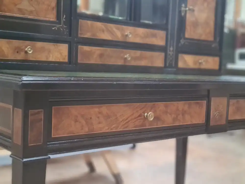 Biedermeier-, Intarsien-Schreibtisch im original-Zustand / bureau desk with inlaid works in original condition 5