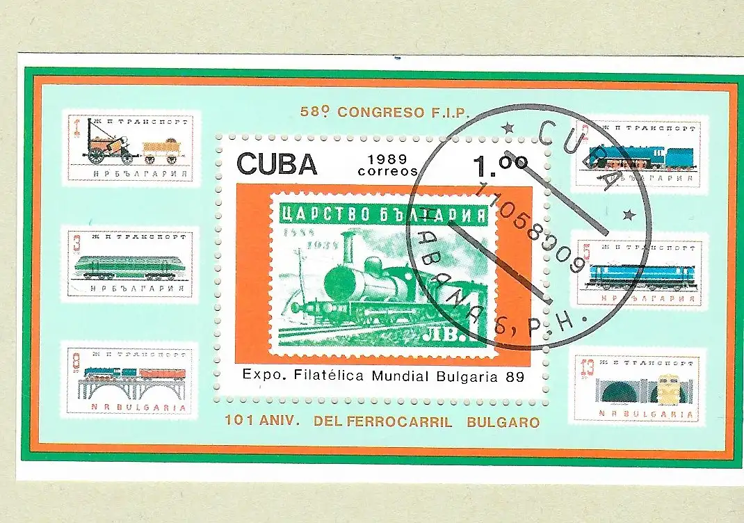 Kuba (Republik) 1989 Nr Block 115 3288 Rundstempel (Datum und/oder Ort klar)