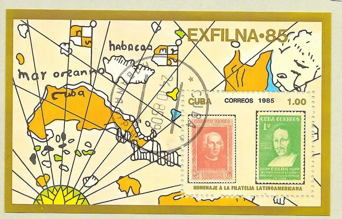 Kuba (Republik) 1985 Nr Block 92 Rundstempel (Datum und/oder Ort klar)
