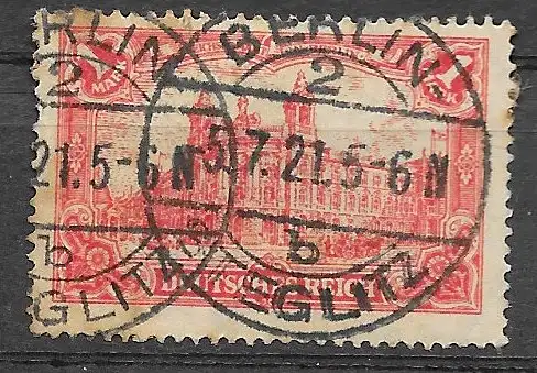 Deutsches Reich 1920 Nr 113A Falz / Gummimängel / * Zentraler Rund / Vollstempel