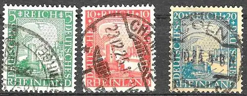 Deutsches Reich 1925 Nr 372 373 374 Gestempelt (Posten) Ohne Gummierung (*) Rundstempel (Datum und/oder Ort klar)