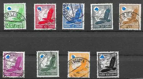 Deutsches Reich 1934 Nr 529 530 531 532 533 534 535 536 537 Gestempelt (Posten) Ohne Gummierung (*) Rundstempel (Datum und/oder Ort klar) Falz / Gummimängel / *