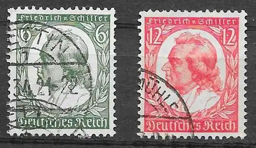 Deutsches Reich 1934 Nr 554 555 Gestempelt (Posten) Ohne Gummierung (*)
