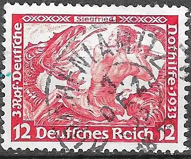 Deutsches Reich 1933 Nr 504 Ohne Gummierung (*) Rundstempel (Datum und/oder Ort klar)