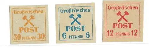 Deut. Lokala. ab 1945 Großräschen 1945 Nr 34 37 40 Falz / Gummimängel / *